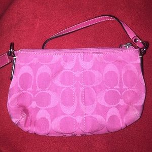 Pink coach wristlet