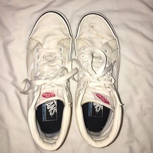White High Top Vans Size 7 men, 8.5 women