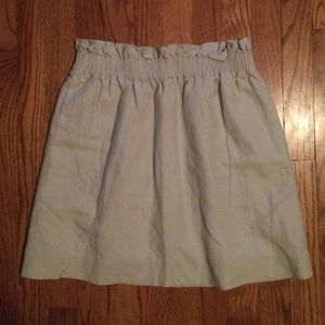 Classic J. Crew Ruffle Skirt in Khaki