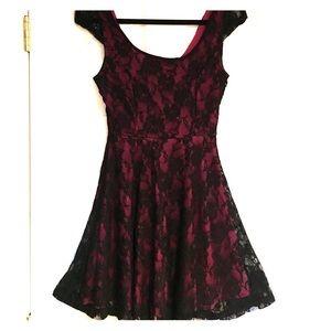 Purple Black Lace Dress