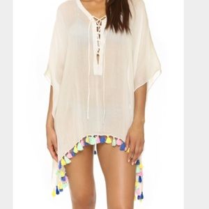 Bindya Fiesta Lace Up Coverup SzL w Color Tassels