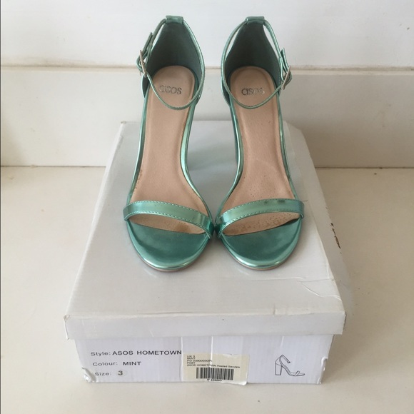 ASOS Metallic Mint Green Heels - Picture 2 of 4
