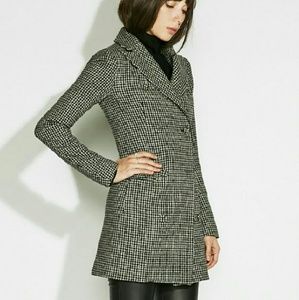 Reformation libra double breasted coat houndstooth