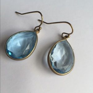 Anthropologie clear blue drop earrings
