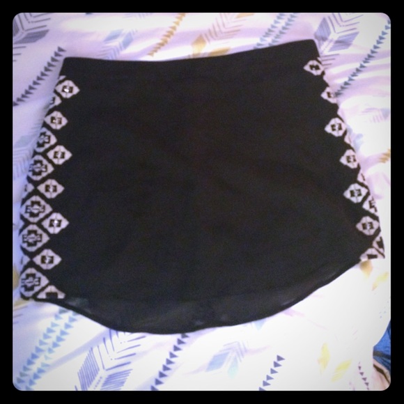 Black mini skirt