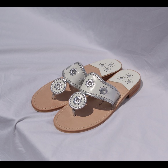 White with silver trim Jack Rogers Size 7