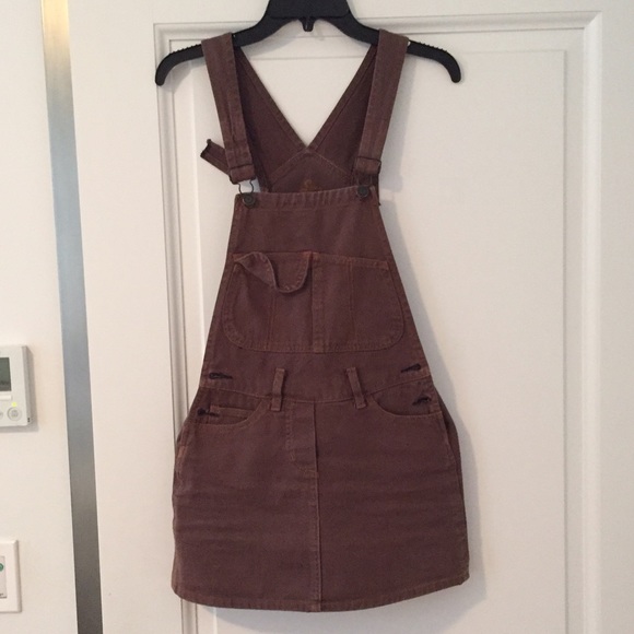 Adorable wine denim overall dress