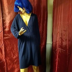 Torrid long sleeve navy wrap dress w/ pockets