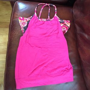 Soybu workout tank, Large, pink grey yellow