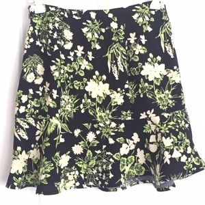 Floral mini skirt with flounce hem