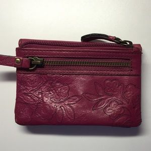 Maroon Fossil Wallet