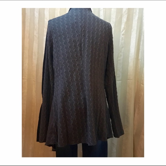 Leather Inset Waterfall Cardigan - Picture 3 of 4