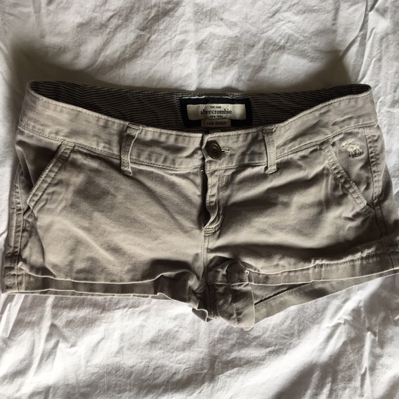 khaki shorts.