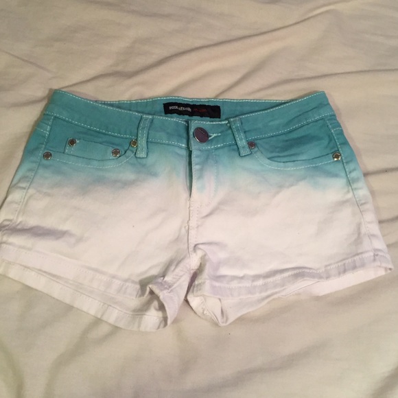 Blue and white ombré shorts