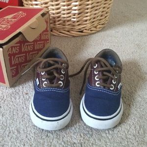 Vans with leather "saddle shoe" detail