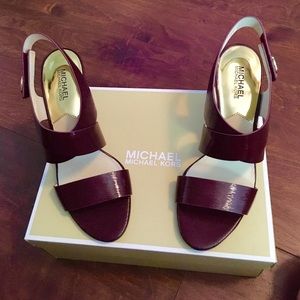 New! Michael Kors merlot open toe heels!