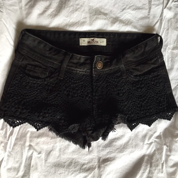 Lace and black jean shorts