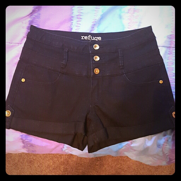 Black High-Waisted Shorts