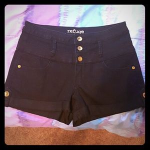 Black High-Waisted Shorts