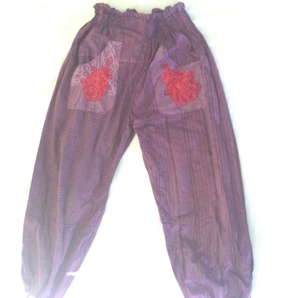 Embroidered harem pants