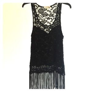 Black sleeveless top