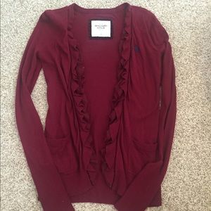 Burgundy Abercrombie cardigan