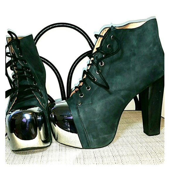 Jeffrey Campbell Lita Cap Black Washed Silver