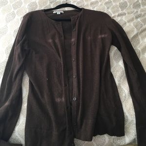 Merona cotton dark brown long sleeve cardigan