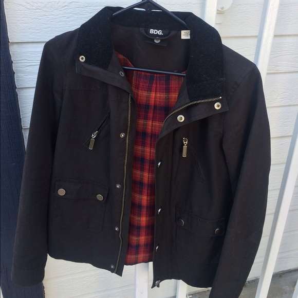 BDG jacket w/ corduroy collar & red plaid interior