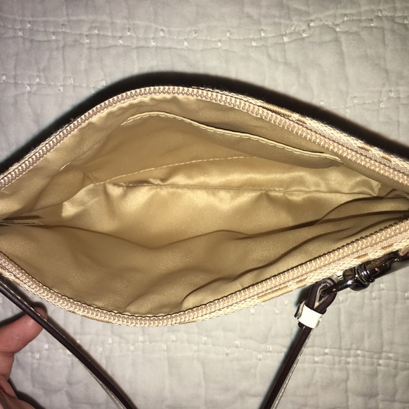 SOLD- Larger Tan & White Coach Wristlet - Picture 4 of 4