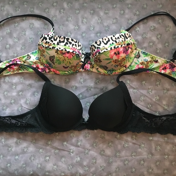 Two lightly warn Victoria's Secret bras