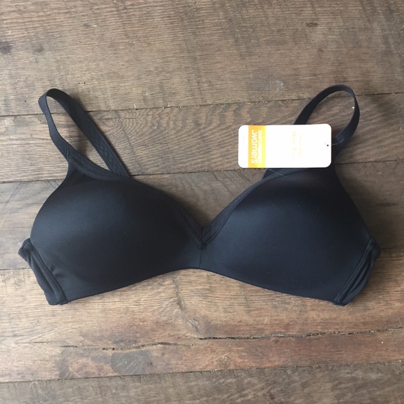 NWT black wire free bra