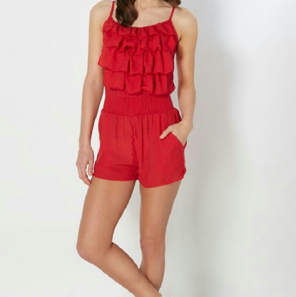 *SOLD* Ruffle Romper w/ pockets
