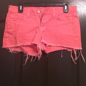 J Brand bright coral cut off shorts