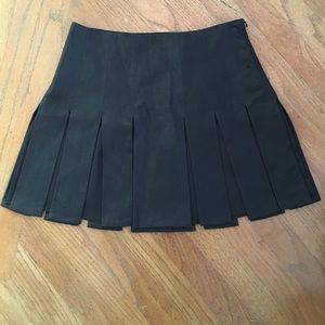 Leather fringe skirt