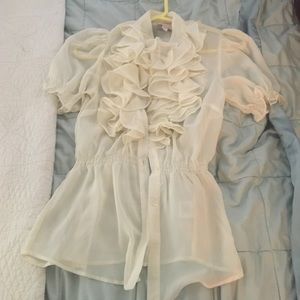 Romeo & Juliet Couture button up ruffle blouse