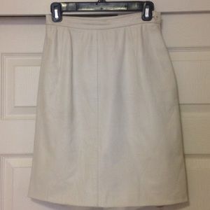 Vintage Saks Fifth Avenue white leather skirt