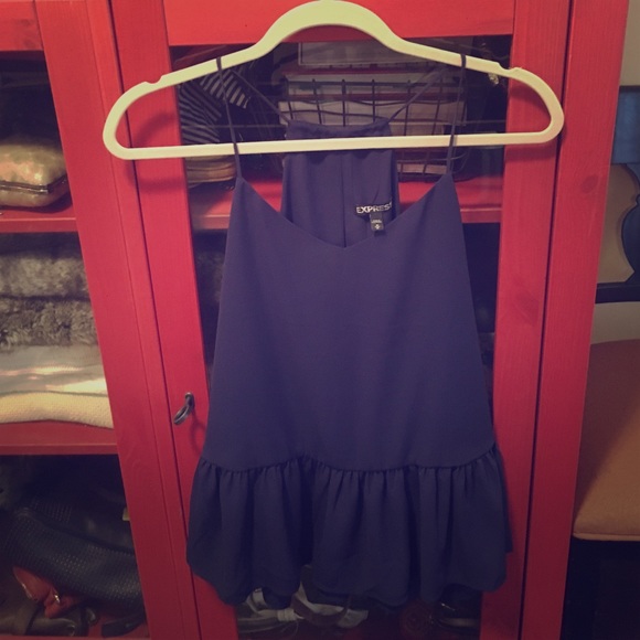 Express blue peplum tank top