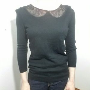 Loft 3/4 sleeve sweater with lace collar
