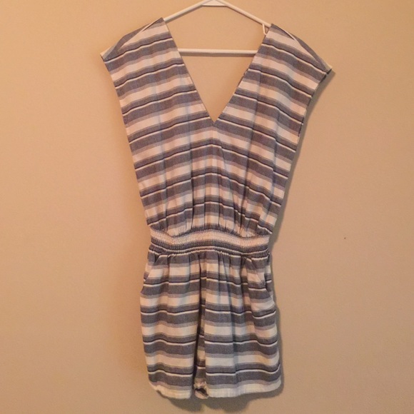 Madewell Striped Romper/Swim Coverup