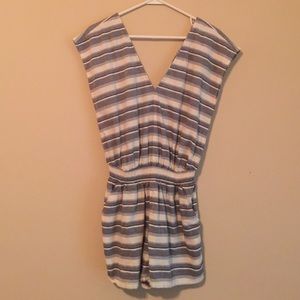 Madewell Striped Romper/Swim Coverup