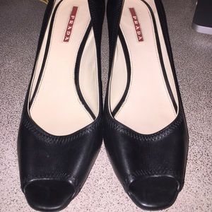 Prada open toe pumps