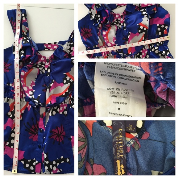 VIBRANT COUTURE FLORAL PRINT TOP - Picture 3 of 4