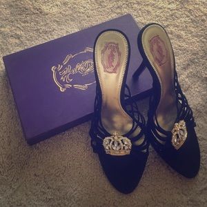 Hale Bob diamond crown heels