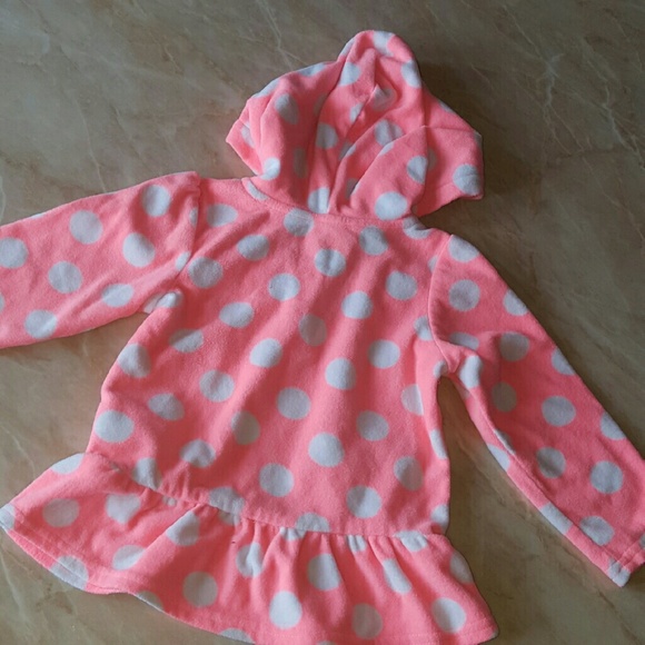 Peach polka dot hooded sweater - Picture 2 of 2