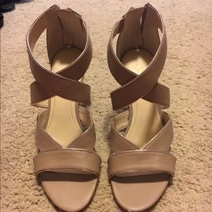 Beige and gold trim Calvin Klein sandals