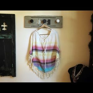 $sale$ Billabong Frayed Rainbow Summer Poncho