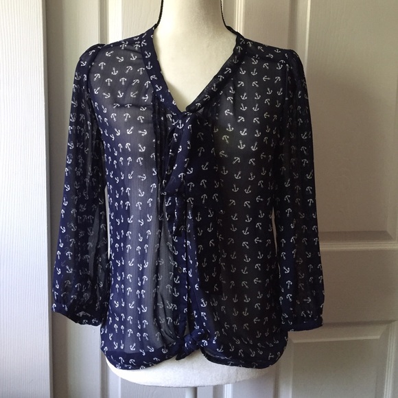 Navy anchor blouse