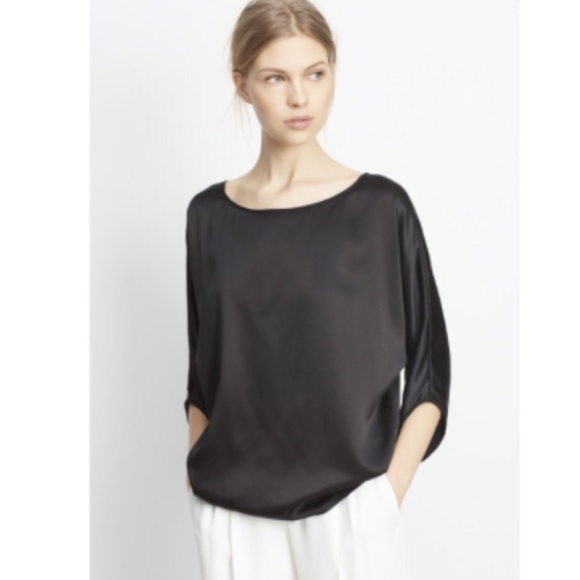 Vince silk satin envelope blouse in blk ✨reduced✨