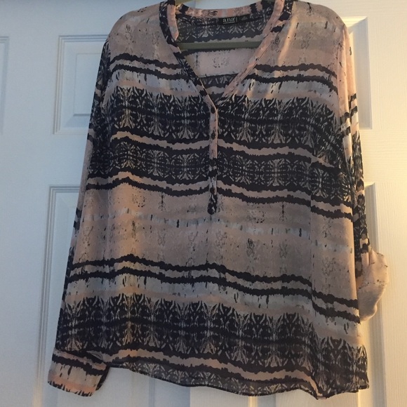Ana Patterned Sheer Blouse